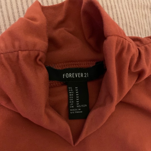 Burnt Orange, long sleeve turtleneck crop top - Picture 3 of 3